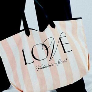 Victoria Secret love Pink striped tote bag weekend